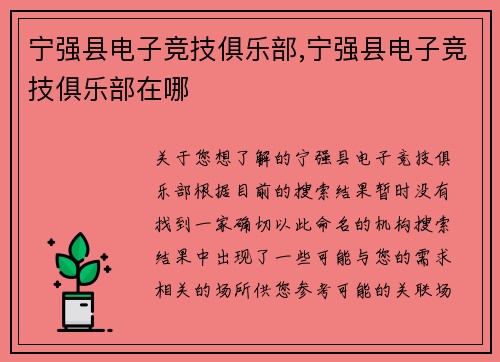 宁强县电子竞技俱乐部,宁强县电子竞技俱乐部在哪